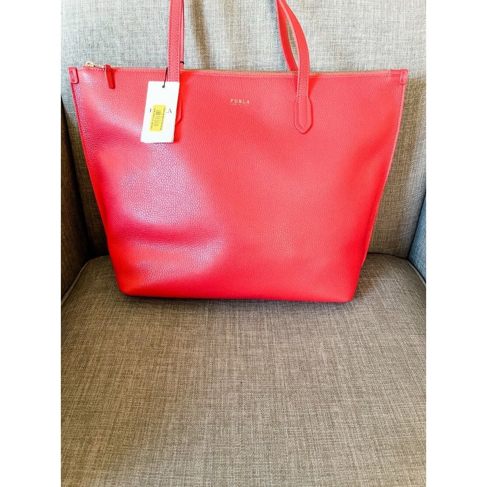 NWT Furla Luce Fragola Leather Tote 1049153 B BAFV - Picture 6 of 11